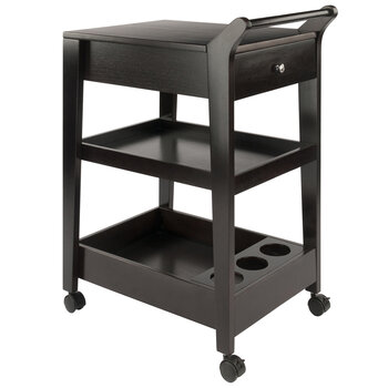 Winsome Wood Jeston Collection Entertainment Cart, Espresso Angle Back View