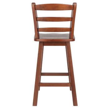 Winsome Wood Scalera Collection Ladder-back Swivel Seat Counter Stool, Walnut Counter Stool Back View