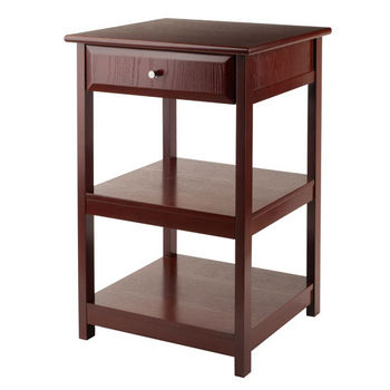 Winsome Wood Delta Collection Home Office Printer Stand, Walnut Front View