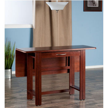Winsome Wood Taylor Collection Drop Leaf Table in Walnut, 41-47/64" W x 30-1/2" D x 29-1/8" H