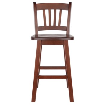 Winsome Wood Fina Collection Swivel Seat Counter Stool, Walnut Counter Stool Front View