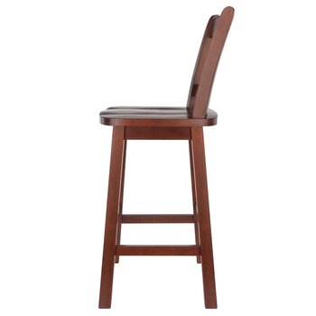 Winsome Wood Fina Collection Swivel Seat Counter Stool, Walnut Counter Stool Side View
