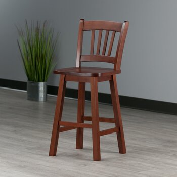 Winsome Wood Fina Collection Swivel Seat Counter Stool, Walnut 