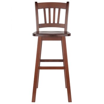 Winsome Wood Fina Collection Swivel Seat Bar Stool, Walnut Bar Stool Front View