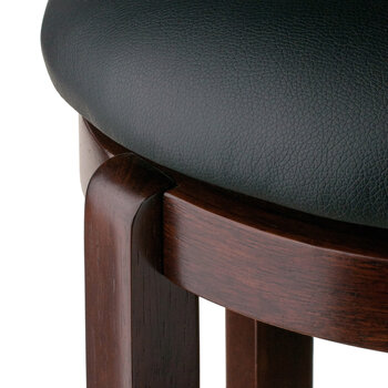 Winsome Wood Walcott Collection Cushion Swivel Seat Bar Stool, Black and Walnut Bar Stool Close Up View