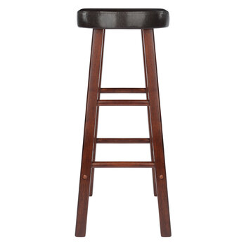 Winsome Wood Maria Collection 2-Piece Cushion Seat Bar Stool Set, Espresso and Walnut Bar Stool Side View