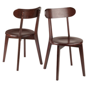 Winsome Wood Pauline Collection 2-Piece H-Leg Chair Set, Walnut Product View