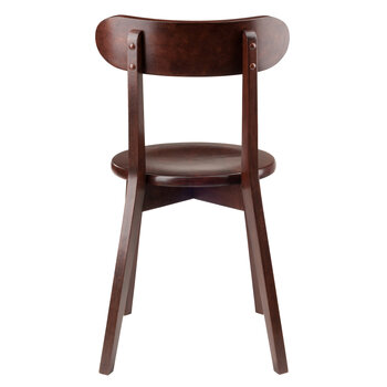 Winsome Wood Pauline Collection 2-Piece H-Leg Chair Set, Walnut Back View