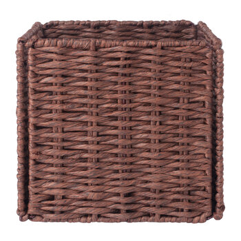 Winsome Wood Tessa Collection 2-Piece Foldable Woven Rope Basket Set, Walnut 2-Piece Basket Set Front View