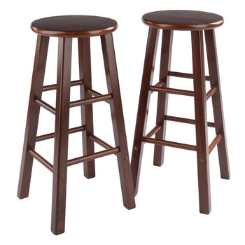 Winsome Wood Element Collection 2-Piece Bar Stool Set, Walnut Bar Stool Product View