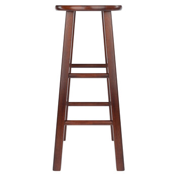 Winsome Wood Element Collection 2-Piece Bar Stool Set, Walnut Bar Stool Front View