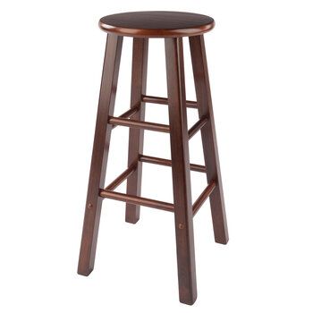 Winsome Wood Element Collection 2-Piece Bar Stool Set, Walnut Bar Stool Angle Back View