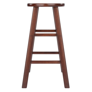 Winsome Wood Element Collection 2-Piece Counter Stool Set, Walnut Counter Stool Front View