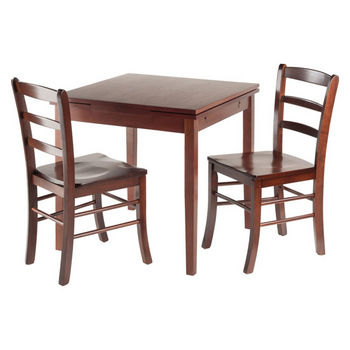Winsome Wood Pulman 3-Piece Set w/ Benjamin Chairs Top Closed View
