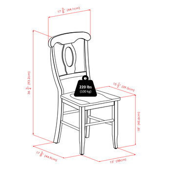 Winsome Wood Renaissance Key Hole Back Chair Dimensions