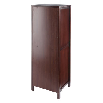 Winsome Wood Brooke Collection Jelly 2-Section Cupboard, Walnut Angle Back View