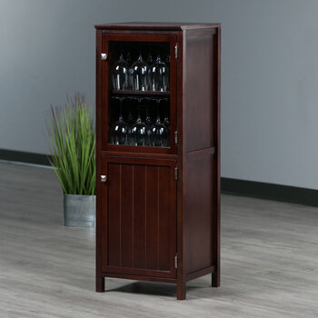 Winsome Wood Brooke Collection Jelly 2-Section Cupboard, Walnut 