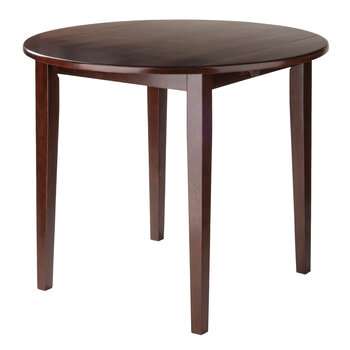 Winsome Wood Clayton Collection Round Drop Leaf Dining Table, Walnut Product View