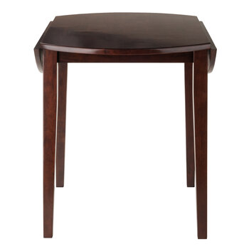 Winsome Wood Clayton Collection Round Drop Leaf Dining Table, Walnut Side View