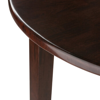Winsome Wood Clayton Collection Round Drop Leaf Dining Table, Walnut Close Up View