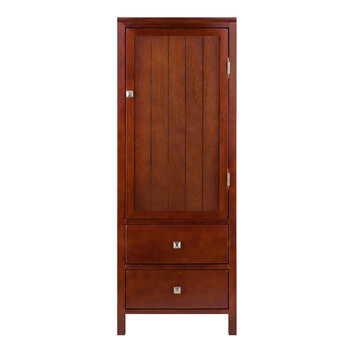 Winsome Wood Brooke Collection Jelly 2-Drawer Cupboard, Walnut Front View