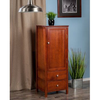 Winsome Wood Brooke Collection Jelly 2-Drawer Cupboard, Walnut 