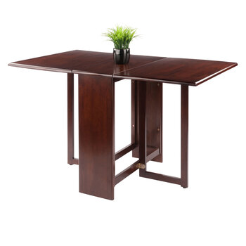 Winsome Wood Clara Collection Double Drop Leaf Dining Table, Walnut Prop View