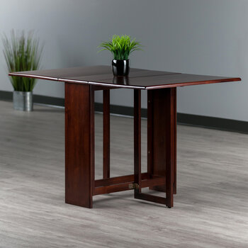 Winsome Wood Clara Collection Double Drop Leaf Dining Table, Walnut Room View