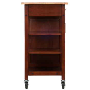 Winsome Wood Marissa Collection Kitchen Cart, Walnut Side View