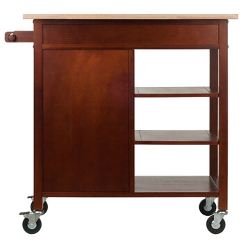 Winsome Wood Marissa Collection Kitchen Cart, Walnut Back View