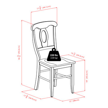 Key Hole Back Chair Dimensions