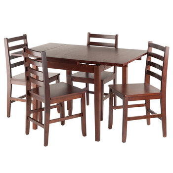 Winsome Wood Pulman 5-Piece Set w/ Hamilton Chairs Opened View