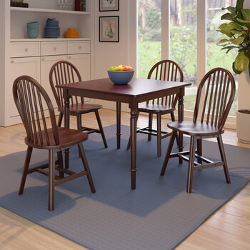 Winsome Wood Mornay Collection 5-Piece Dining Table with Windsor Chairs, Walnut 5-Piece Set w/ Windsor Chairs Room View