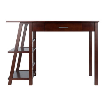 Winsome Wood Aldric Collection Writing Desk, Walnut Front View