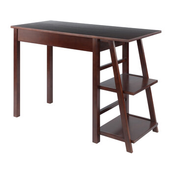 Winsome Wood Aldric Collection Writing Desk, Walnut Angle Back View