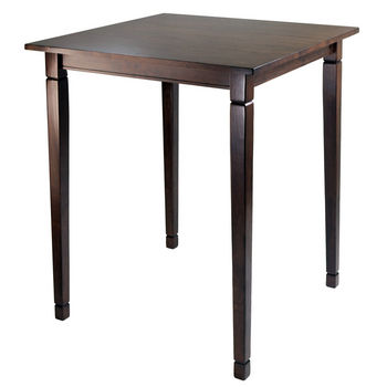 Winsome Wood WS-94634, Kingsgate High Table Tapered Legs, Antique Walnut, 33.8'' W x 33.8'' D x 38.9'' H