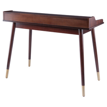 Winsome Wood Sonja Collection Writing Desk, Walnut Angle Back View