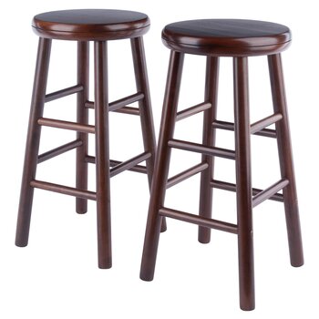 Winsome Wood Shelby Collection 2-Piece Swivel Seat Counter Height Stool Set, Walnut