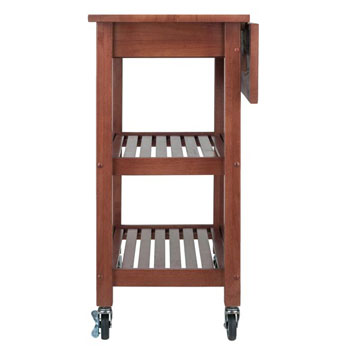 Winsome Woods Jonathan Portable Wooden Kitchen Cart in Walnut Finish