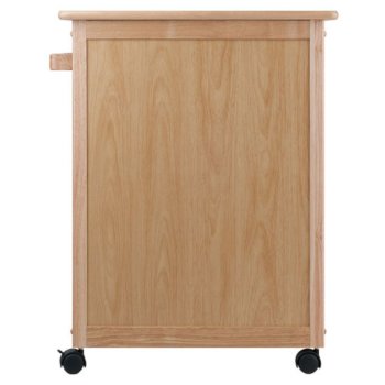 Winsome Wood Kitchen Cart with Wheels, Back Cart View