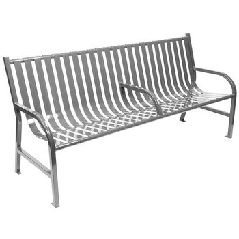 60" Silver Bench with Center Arm Rest