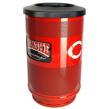 Stadium Series Perforated Metal Message Center Trash Can