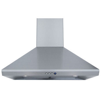 Windster - Wall Mounted Range Hood with Duct Cover, 30" W - 36" W, Stainless Steel